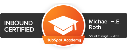 Badge Michael H.E. Roth Inbound-Certified though May 2018