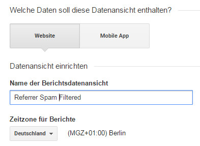 Google Analytics Neue Datenansicht einrichten