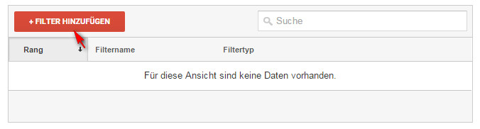 Google Analytics Filter hinzufügen