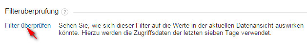 Google Analytics - Filter überprüfen