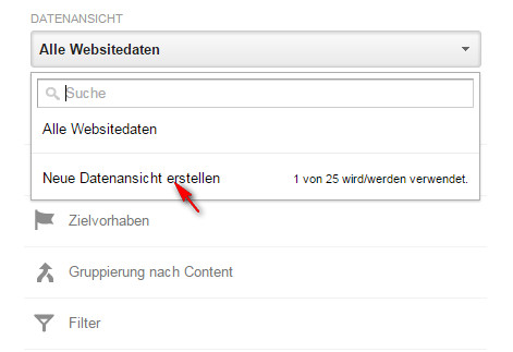 Google Analytics Neue Datenansicht erstellen
